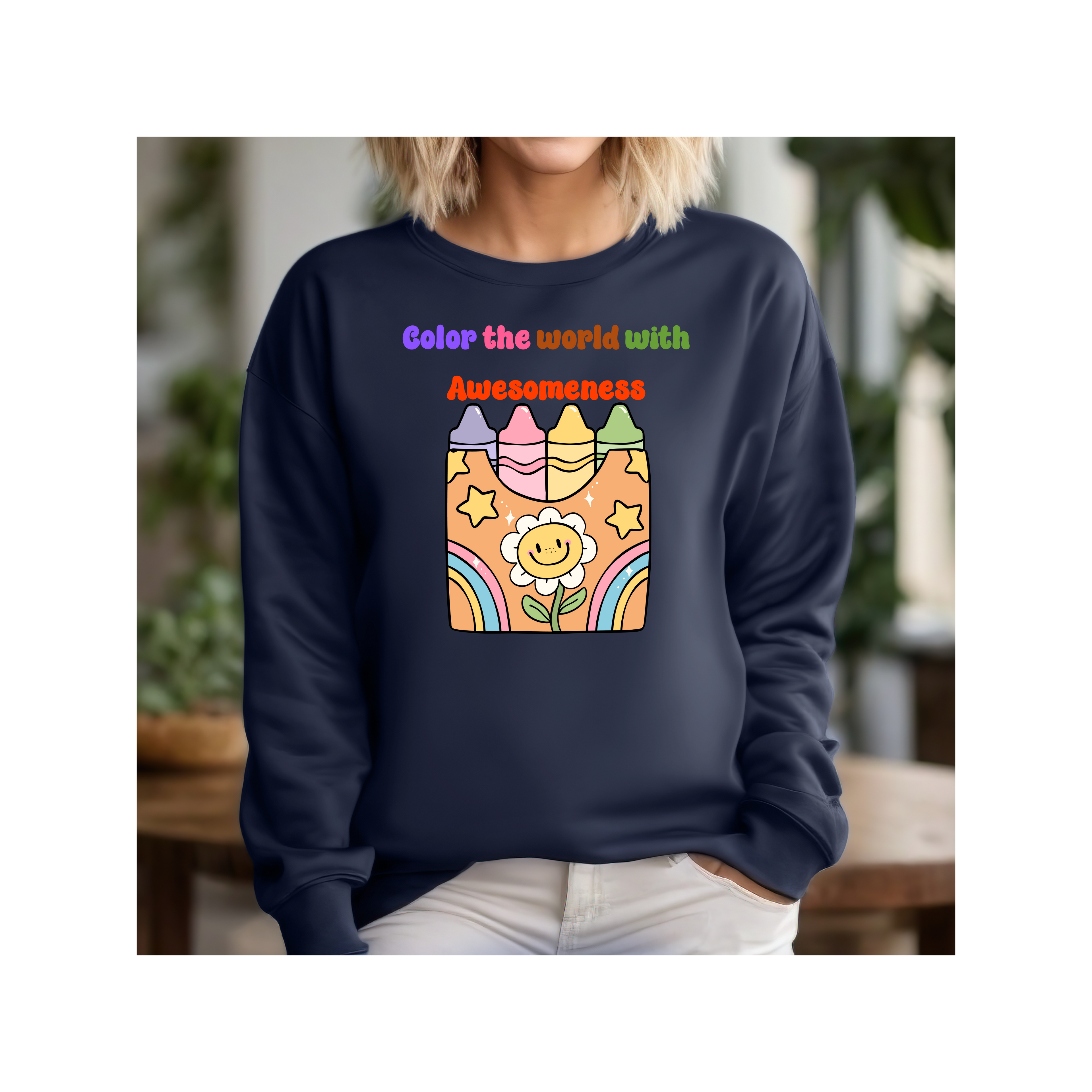 Unisex Crewneck Sweatshirt - Unisex Sweatshirt, Rainbow Sweater, Gift for Friends, Cozy Fashion for All, Birthday gift, Fun colorful gift