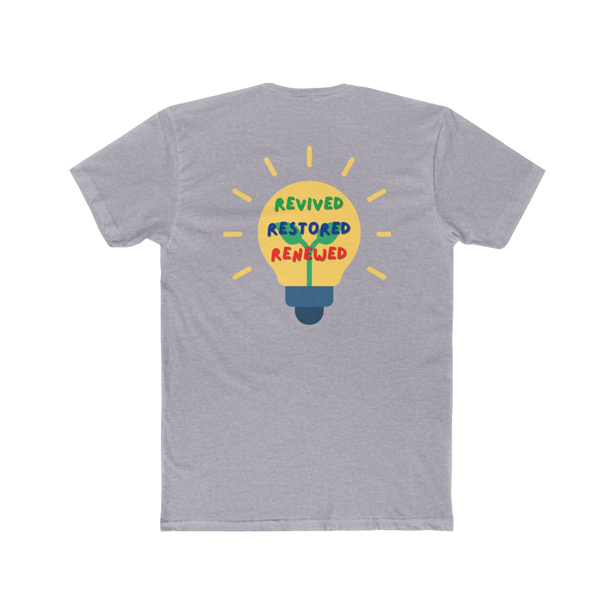 Revived, Restored, Renewed Unisex Cotton Crew Tee - Inspirational Gift for Self-Care, Wellness, Meditation, Vintage Vibe, Casual [...]