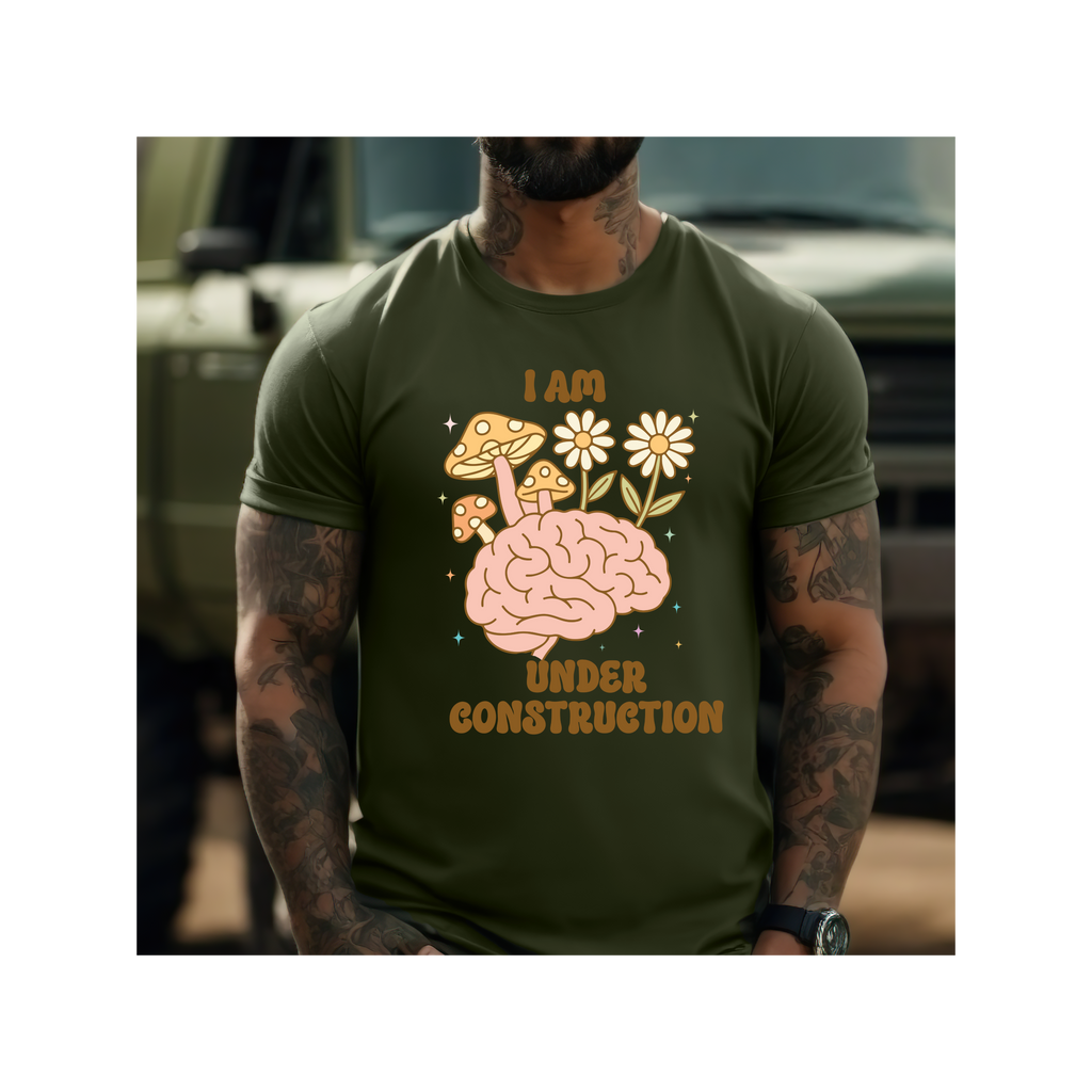Unisex T-Shirt: I Am Under Construction, Gift for Students, Mental Health Awareness, Casual Wear, Fun Outfit, Playful Tee, Motivational Tee