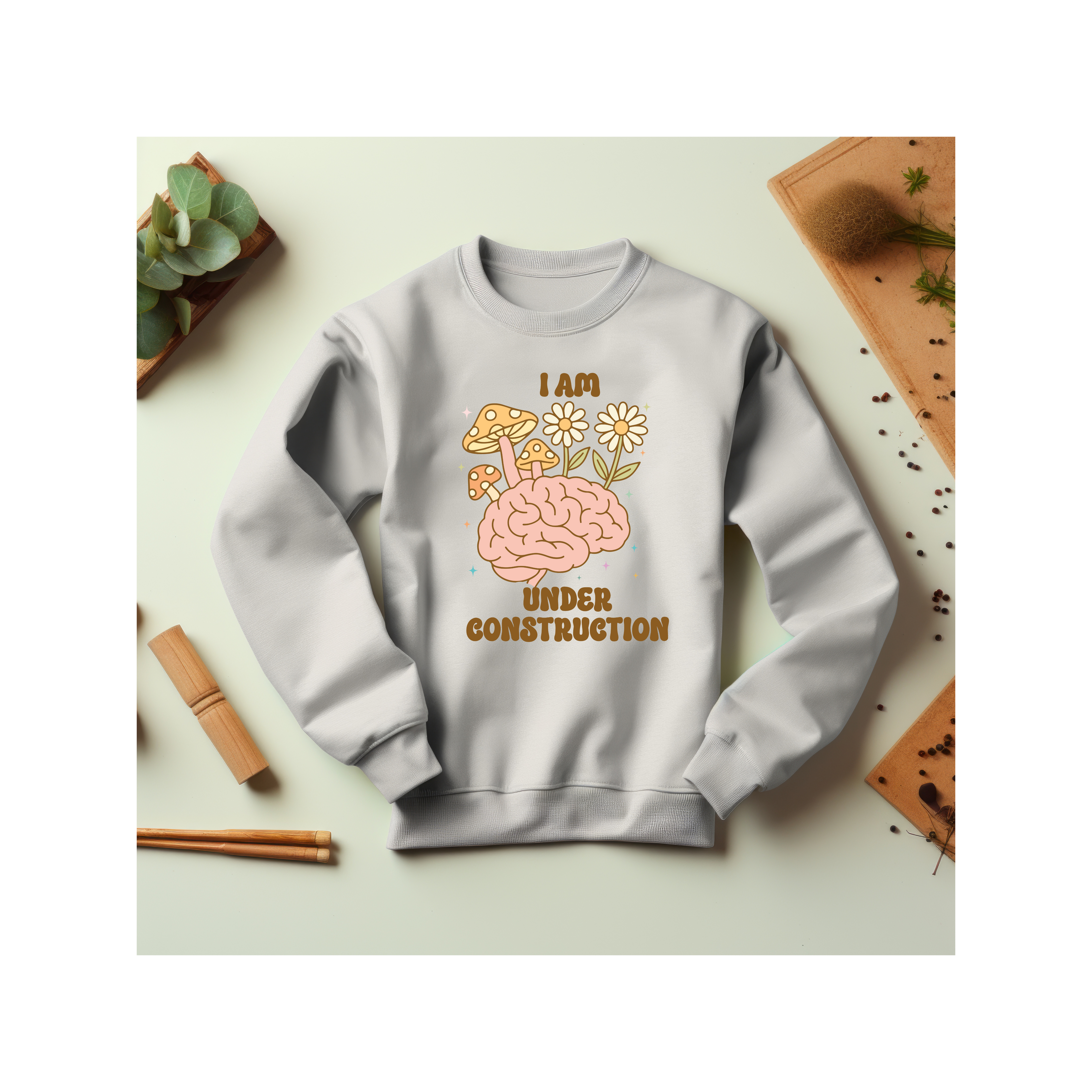 Unisex Sweatshirt:Fun, Motivational, Birthday gift, Cozy Gift for Mental Health Awareness, Relaxed Style, Growth, Nature Inspired Sweatshirt