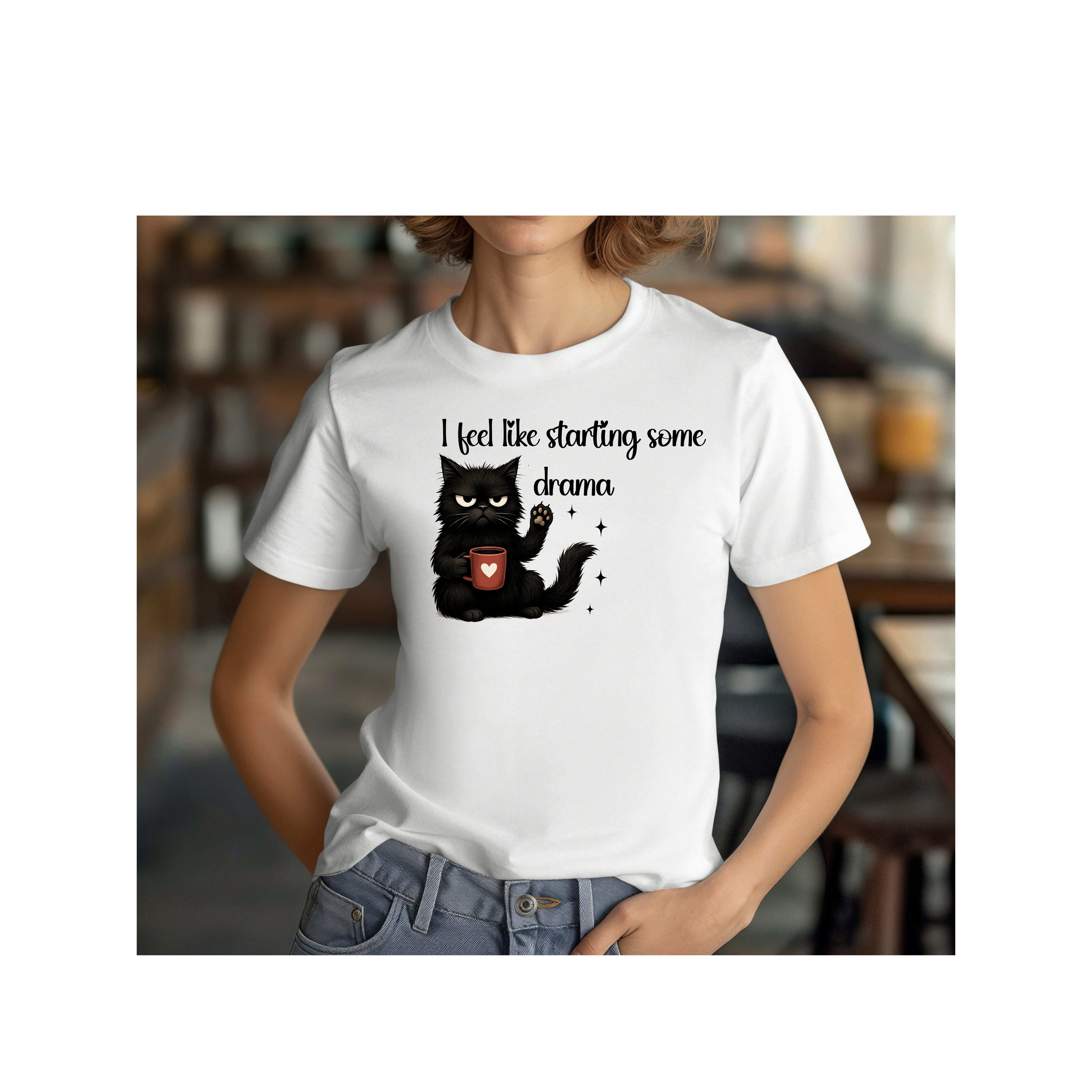 Funny Cat Drama T-Shirt, Humorous Tee for Cat Lovers, Gift for Pet Owners, Cute Cat Lover Shirt, Fun Everyday Wear