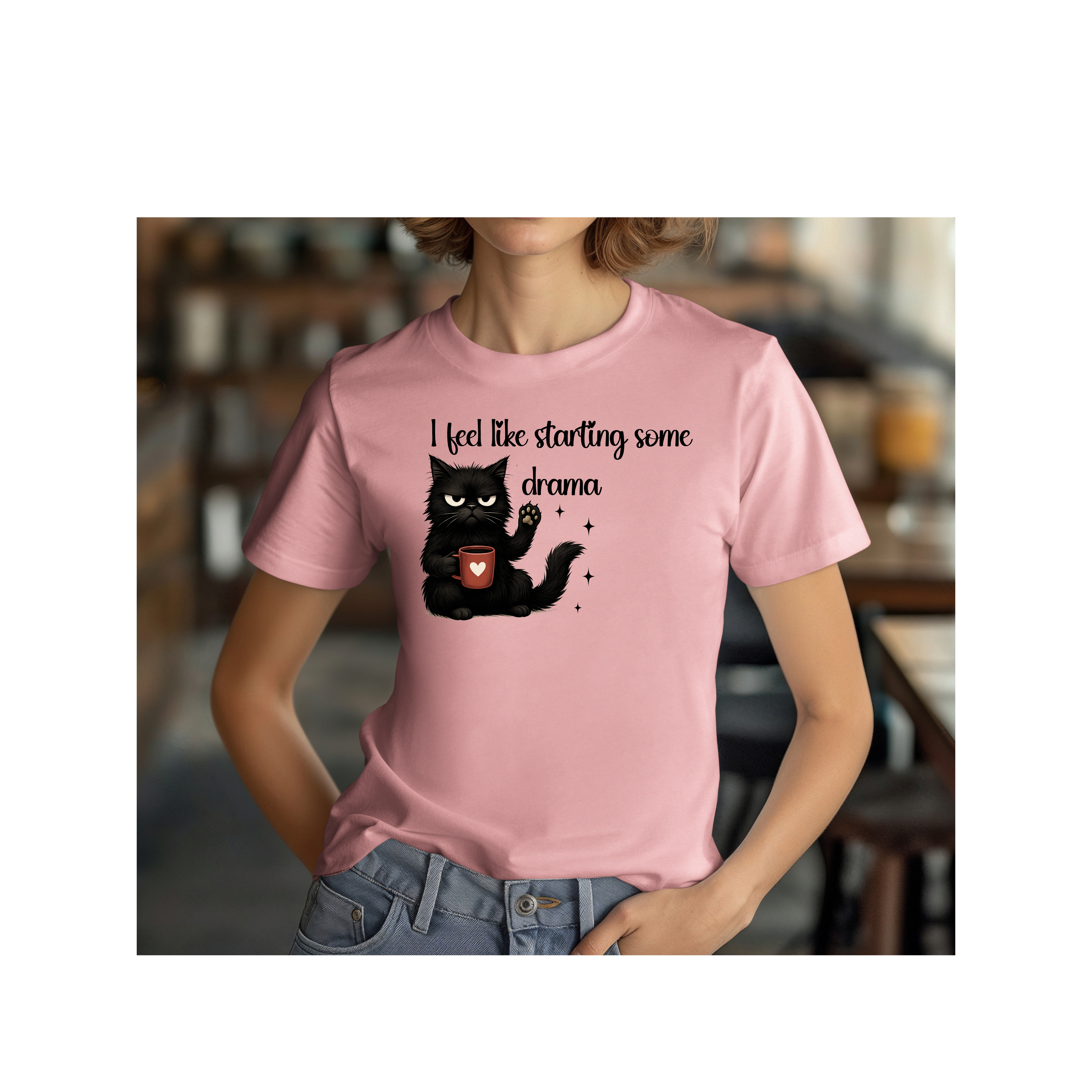 Funny Cat Drama T-Shirt, Humorous Tee for Cat Lovers, Gift for Pet Owners, Cute Cat Lover Shirt, Fun Everyday Wear