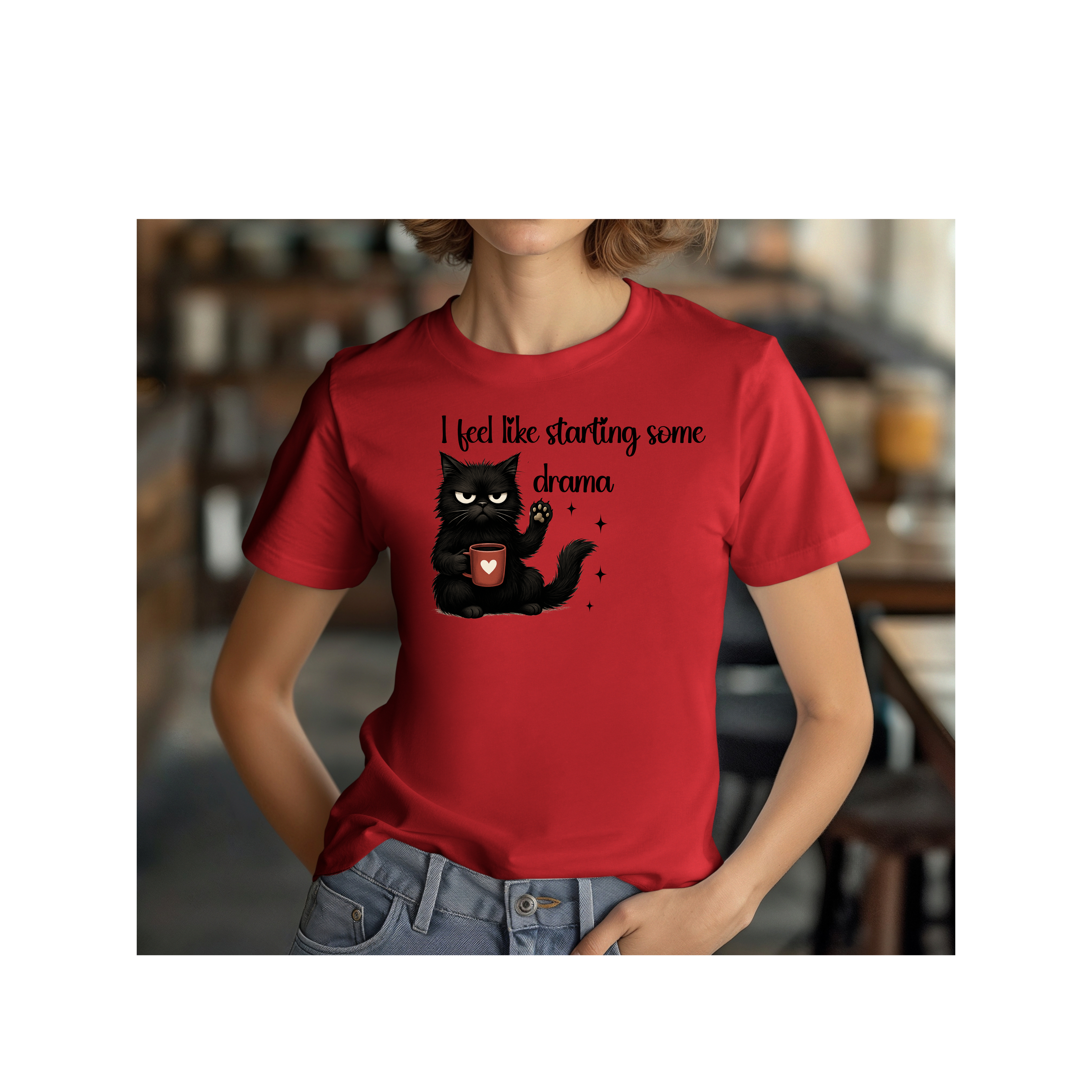 Funny Cat Drama T-Shirt, Humorous Tee for Cat Lovers, Gift for Pet Owners, Cute Cat Lover Shirt, Fun Everyday Wear