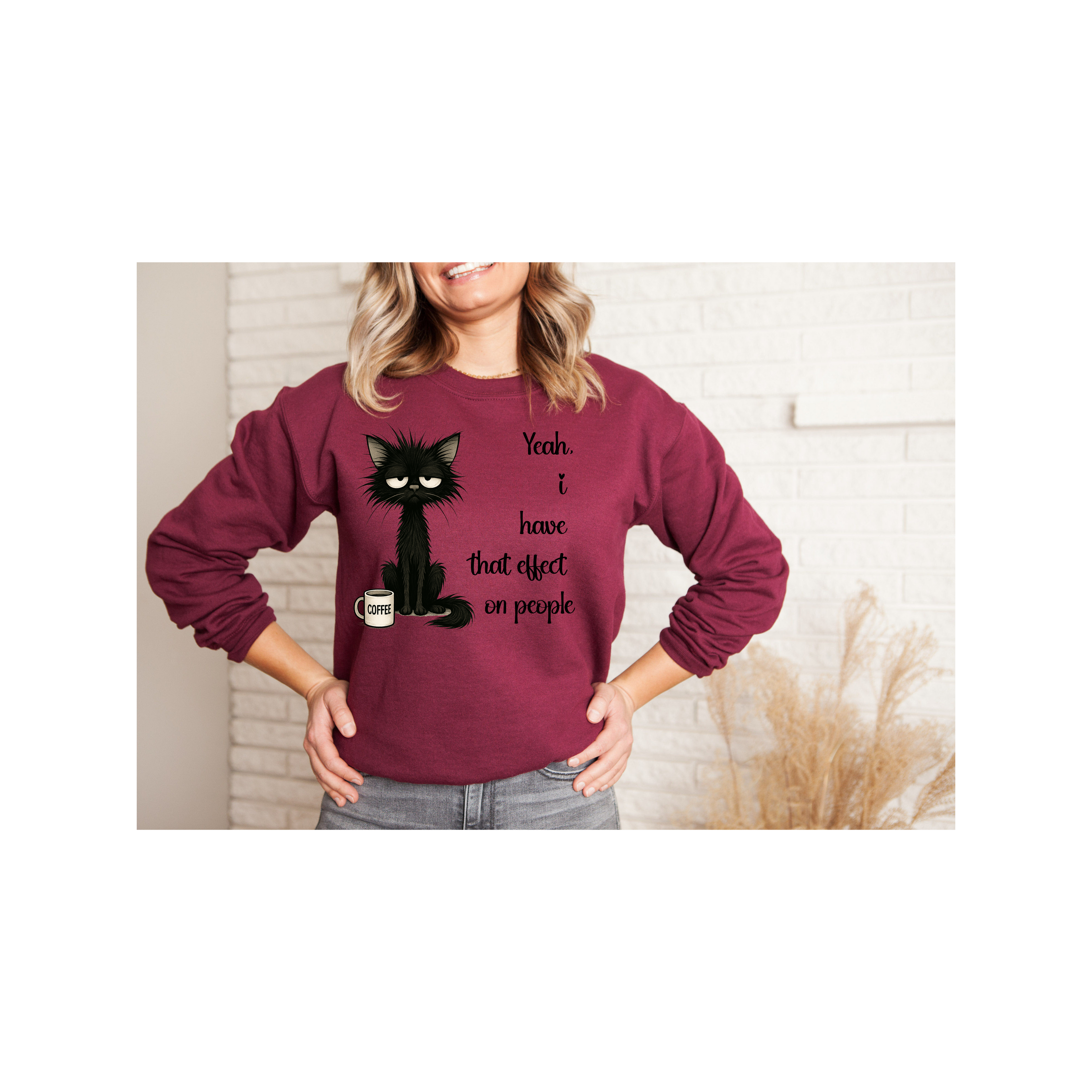 Cozy Unisex Crewneck, Funny Cat Sweatshirt, Great Gift for Cat Lovers, Perfect for Casual Wear, Holidays, Birthday Present, Funny Quote