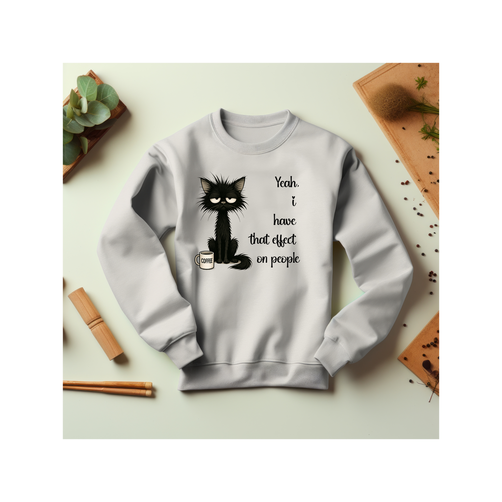 Cozy Unisex Crewneck, Funny Cat Sweatshirt, Great Gift for Cat Lovers, Perfect for Casual Wear, Holidays, Birthday Present, Funny Quote
