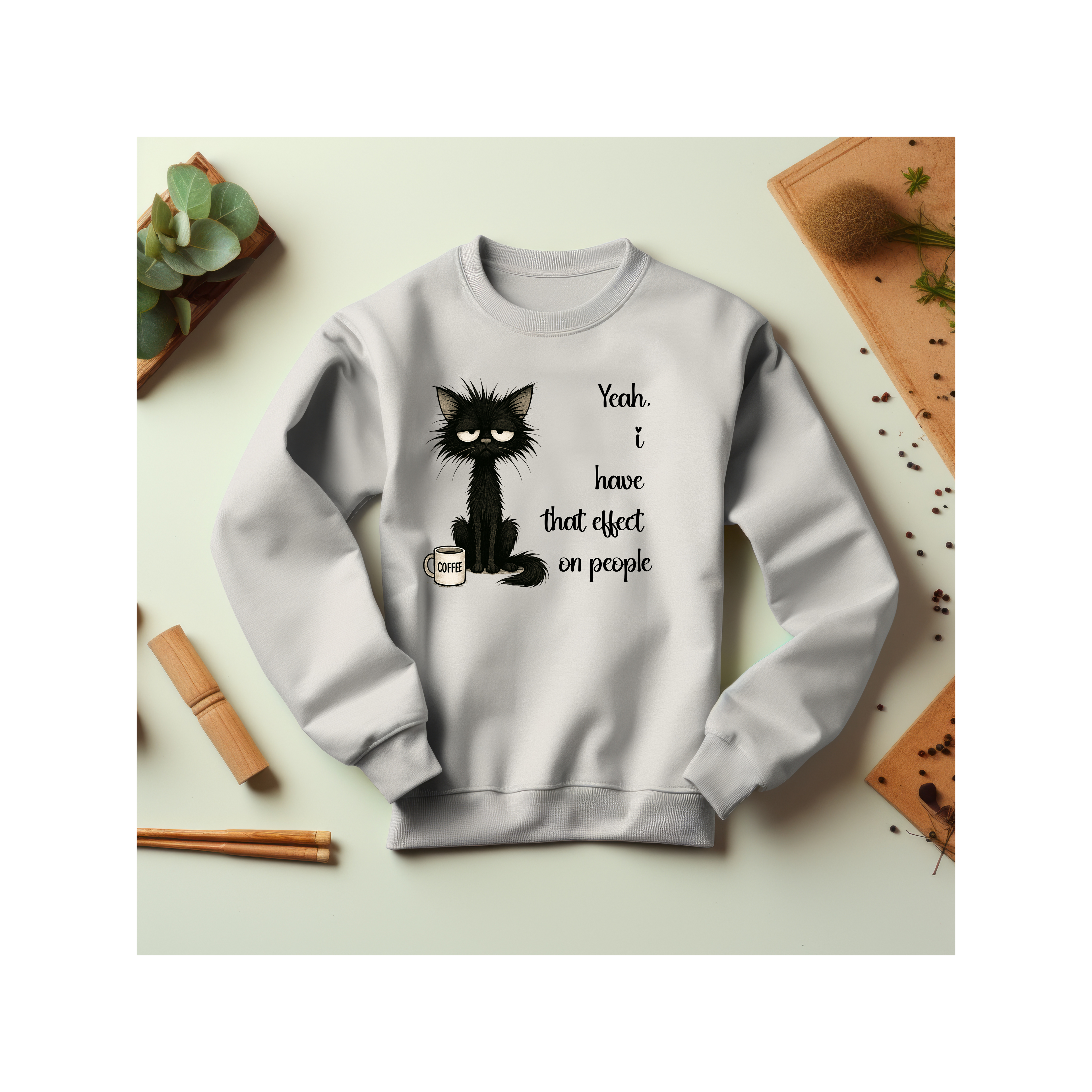 Cozy Unisex Crewneck, Funny Cat Sweatshirt, Great Gift for Cat Lovers, Perfect for Casual Wear, Holidays, Birthday Present, Funny Quote